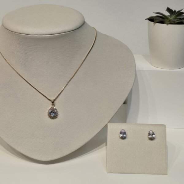 Conjunto gota zircônia cristal