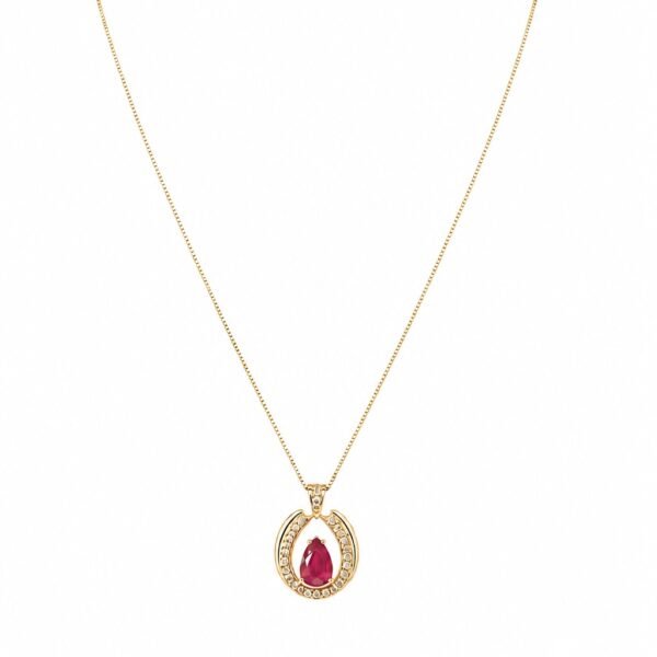 Conjunto gota Turmalina Rosa pedra Fusion