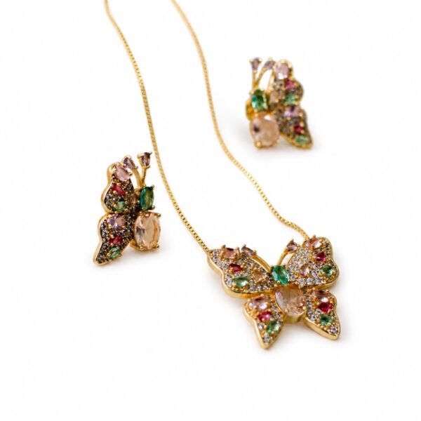 Conjunto Borboleta zircônia colors