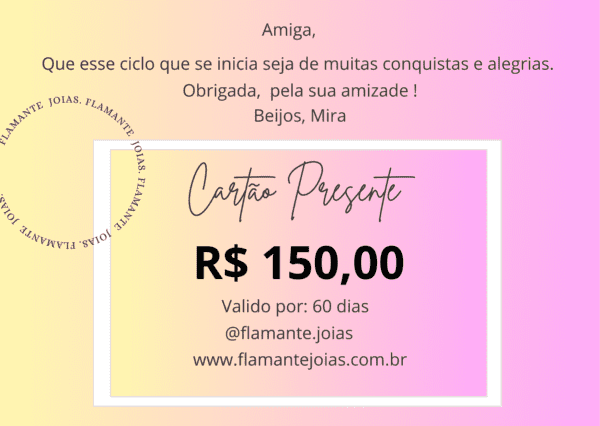 Cartão presente  R$ 150,00