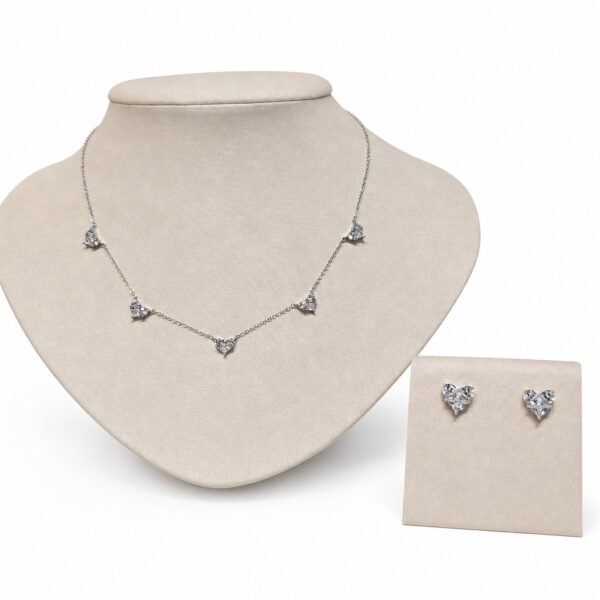 Conjunto Coração Prata 925