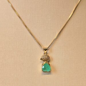 Colar  Menino Esmeralda pedra Fusion