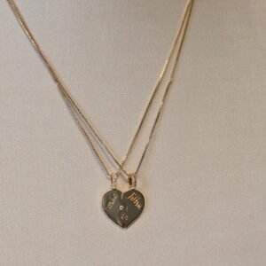 Conjunto de colar Mãe e Filha liso com zircônia