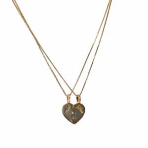 Conjunto de colar Mãe e Filha liso com zircônia